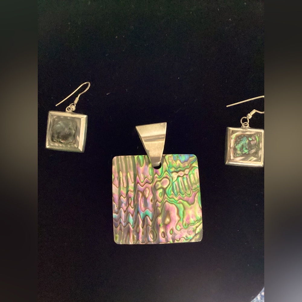 Beautiful square SILVER earrings